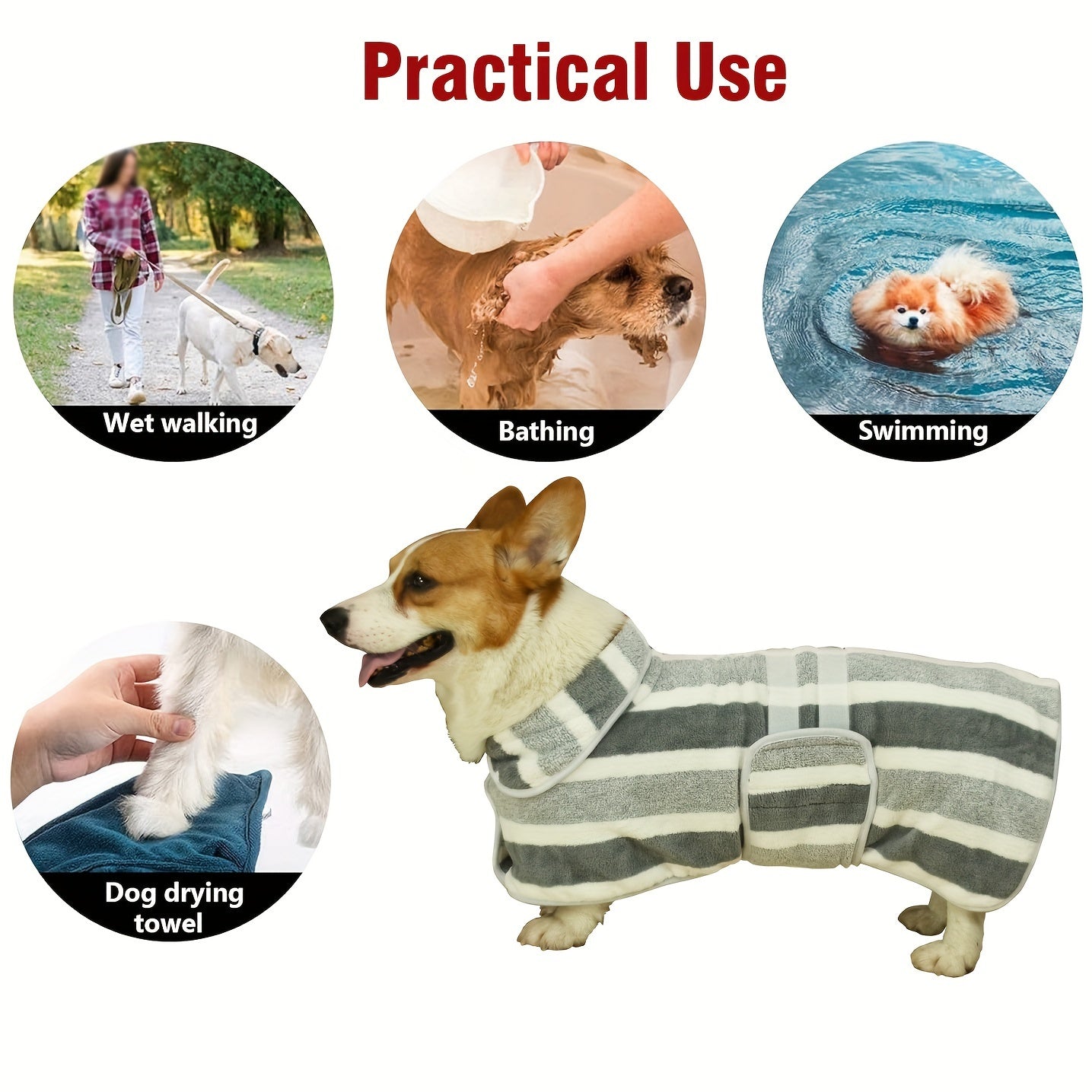 "Splash Snuggler" Super Absorbent Dog Bathrobe