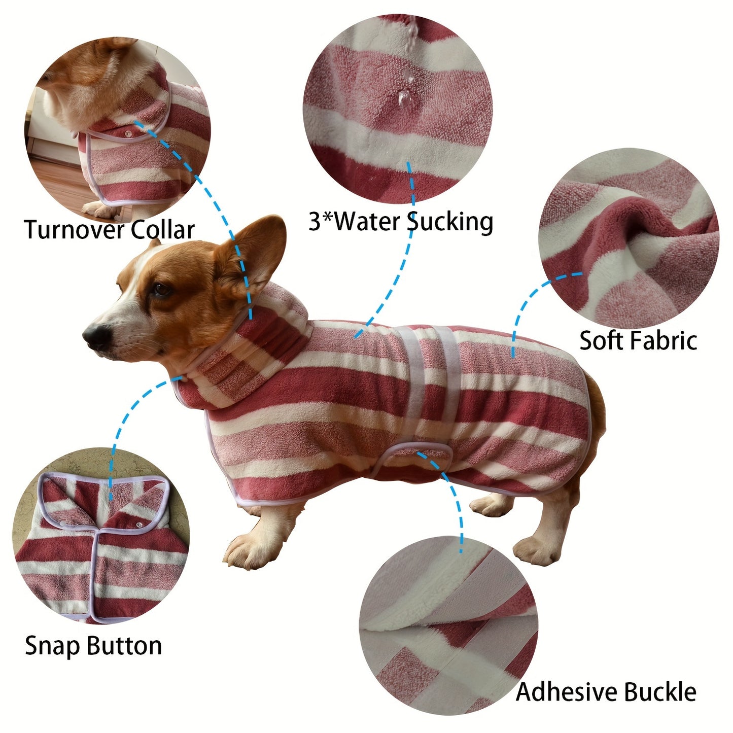 "Splash Snuggler" Super Absorbent Dog Bathrobe