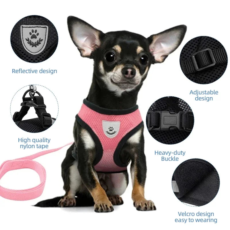 AirFlex Mesh Pet Harness – Adjustable, Reflective & Breathable