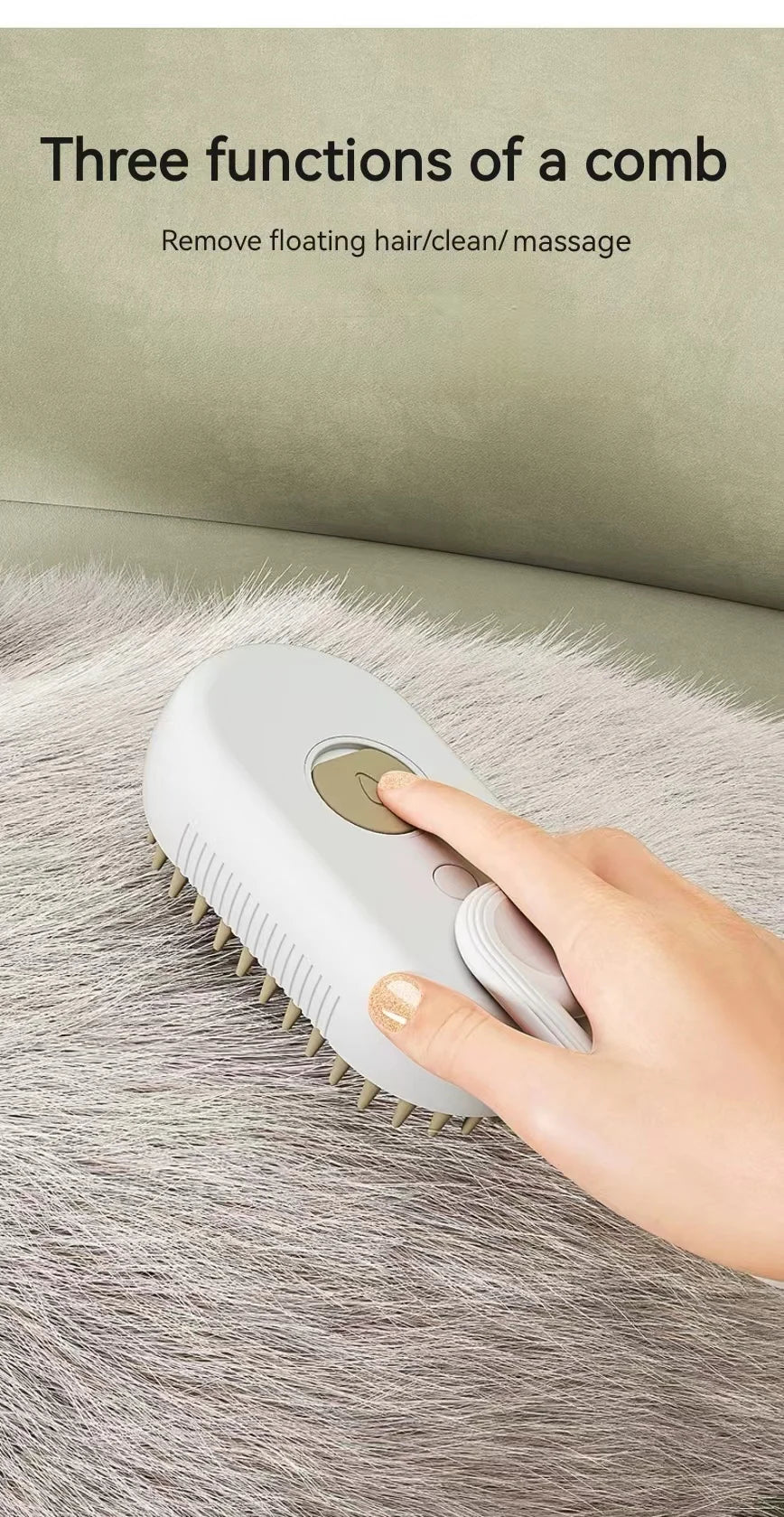 3-in-1 Steam Grooming Brush
