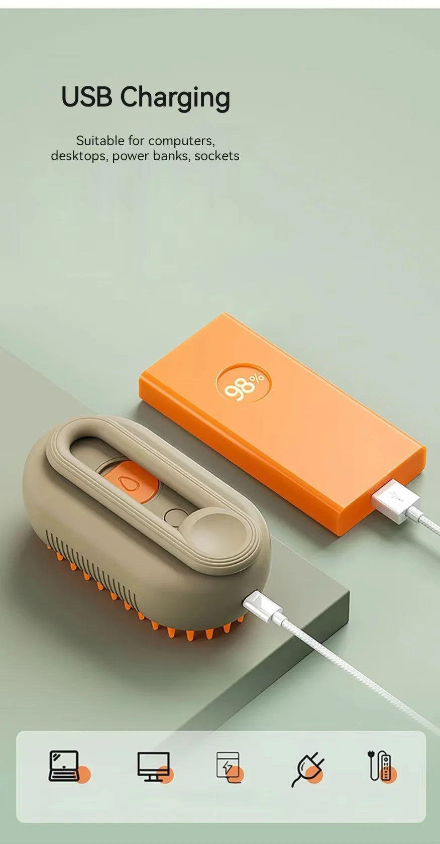 3-in-1 Steam Grooming Brush