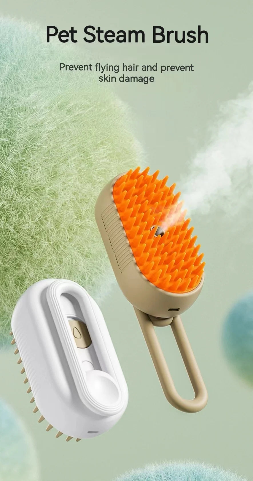 3-in-1 Steam Grooming Brush